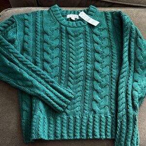 J. Crew Turquoise Cable Knit Pullover